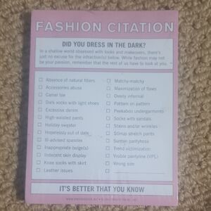 Free with purchase - Fashion Citation Notepad by Knock Knock